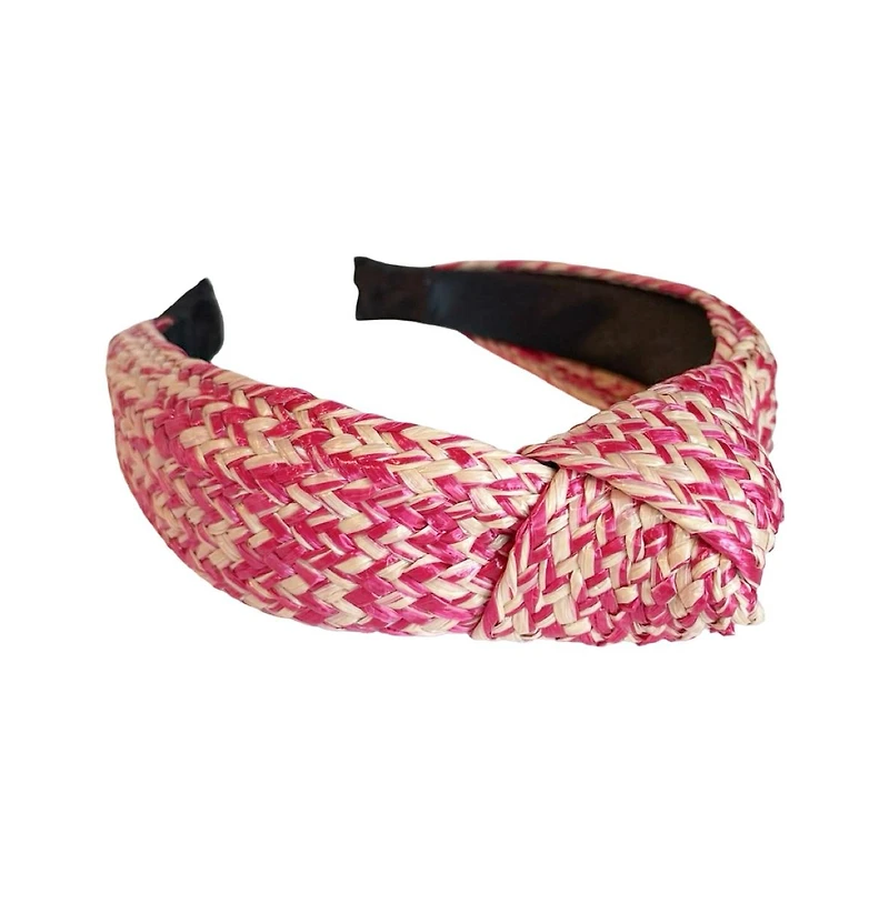 Headbands of Hope Women's Raffia Top Knot Headband - Pink