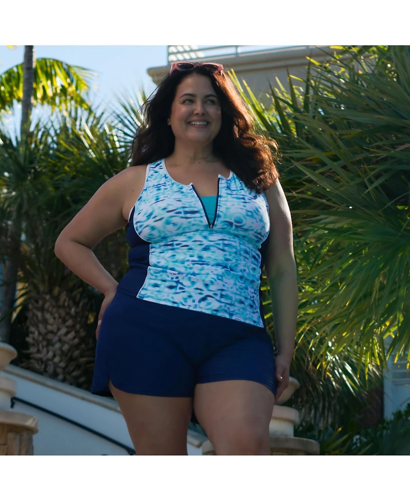 Free Country Plus Mesh Racerback Tankini Top
