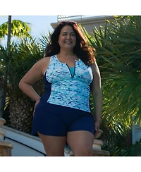 Free Country Plus Mesh Racerback Tankini Top