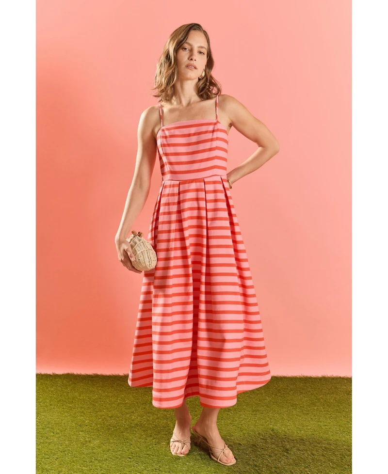 English Factory Women's Striped Midi Dress