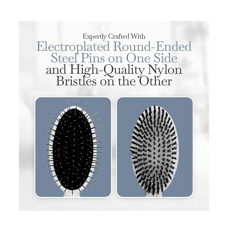 Aronkl Steel Pin & Nylon Bristle Pet Brush for Dogs & Cats