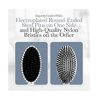 Aronkl Steel Pin & Nylon Bristle Pet Brush for Dogs & Cats