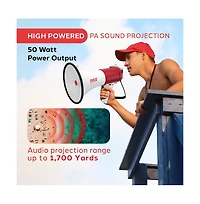 Pyle Megaphone Speaker with Talk & Siren Modes, Handheld Microphone, MP3,Usb Reader, Aux Input