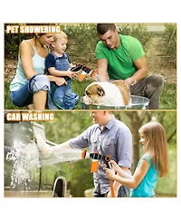 Aronkl Upgrade Dog Washing Hose Attachment 8 Spray Patterns 3.5oz Soap Dispenser Gloves Bath Brush