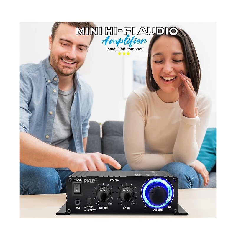 Pyle 60W Class-t Hi-Fi Audio Amplifier with Ac Adapter PFA200 - Compact Design