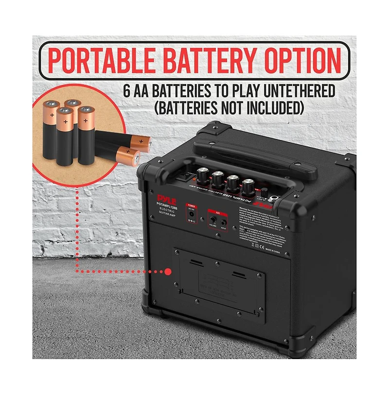 Pyle Portable Electronic Guitar Amplifier with Hd Speaker