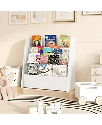 Gouun 4-Tier Kids Bookshelf with Deep Compartments for Bedroom