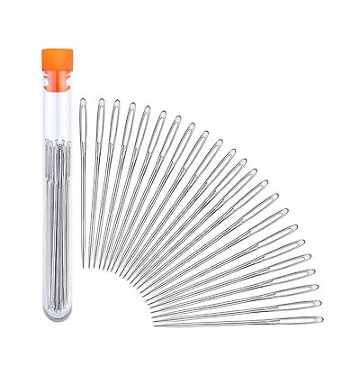 Gnuadz 23pcs Large Eye Sewing Needles Hand Leather Embroidery Crafts Repair Plastic Bottle