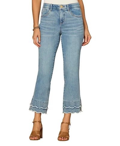 Democracy Petite "Ab" Solution Mid Rise Flared Jeans