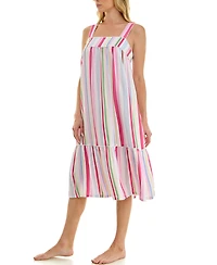 Roudelain Women's Sleeveless Square Neck Tiered Nightgown