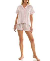 Sincerely Jules Women's Notch Collar Top and Pull-On Shorts, 2Pc Set