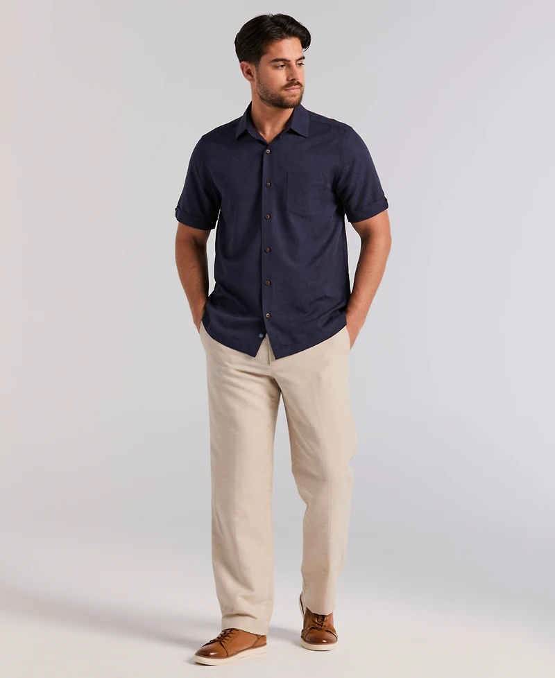 Cubavera Men's Palm Print Short-Sleeve Button-Down Shirt