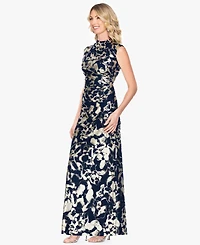 Betsy & Adam Women's Sleeveless Mock Neck Gown