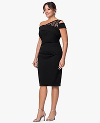 B&A By Betsy and Adam Plus Asymmetrical Neck Dress
