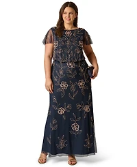 Adrianna Papell Plus Beaded Blouson Dress
