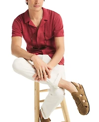 Nautica Men's Open-Stitch Classic-Fit Buttoned Polo Sweater