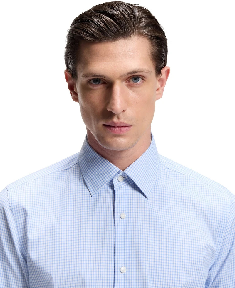 Boss by Hugo Men's Checked Performance-Stretch Slim-Fit Dress Shirt