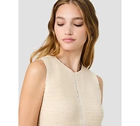 French Connection Women's Mozart Crochet Texture V-Neck Vest