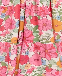 Rare Editions Girls' 7-16 Printed Georgette Smocked Crossback Bodice Dress
