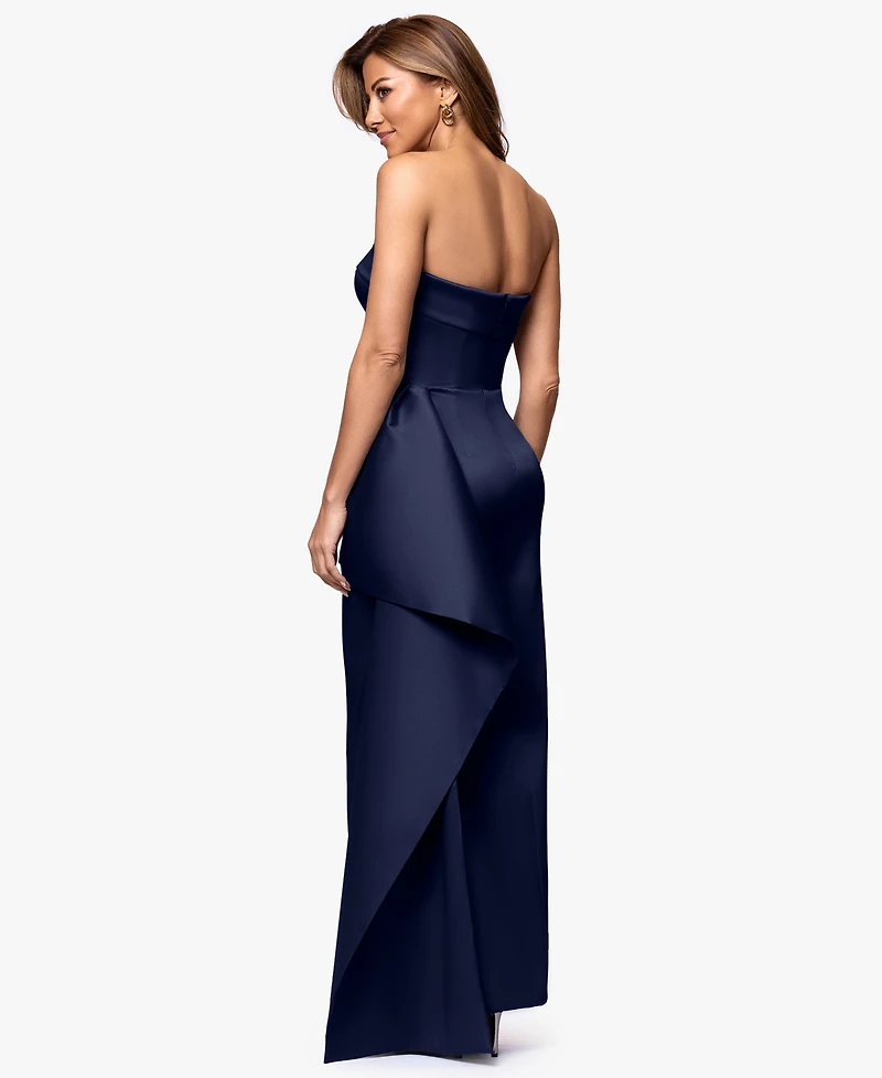 Xscape Women's Strapless Ruffle Long Dress