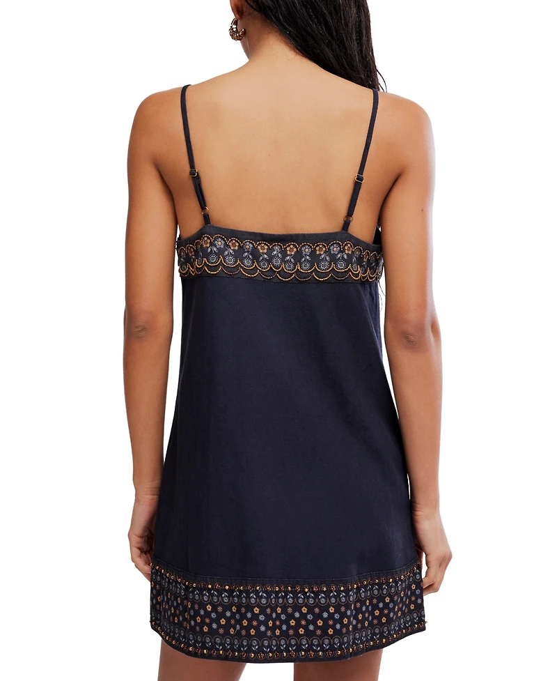 Free People Women's Sleeveless Square Neck Mini Dress