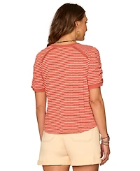 Democracy Petite Puff-Sleeve V-Neck Top