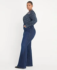 Good American Women's Dolly Joleans Flare Jeans