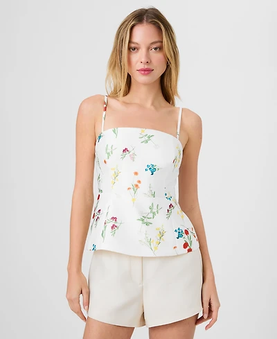 French Connection Women's Sleeveless Straight Neck Top