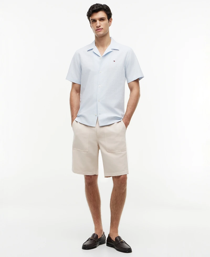 Tommy Hilfiger Men's Cotton Linen Dobby Shirt