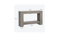 gaomon Entryway Console Table, Farmhouse 2-Tier Entryway Table, Long Sofa Accent Table Behind Couch Table with Open Storage for Entrance, Living Room