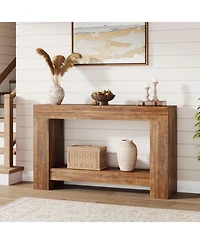 gaomon 47 in Farmhouse Console Table with 2 Tiers and Storage