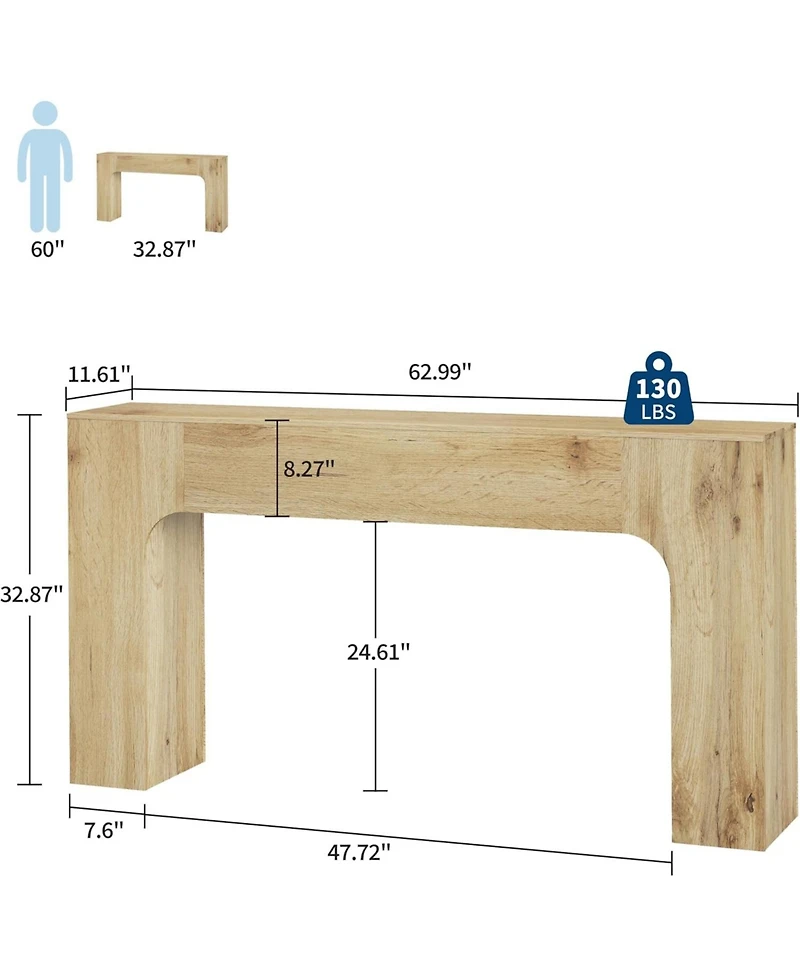 gaomon 63'' Slim Console Table for Entryway
