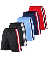 Galaxy By Harvic Jump Start Men's Moisture Wicking Performance Mesh Shorts With Pockets -5 Pack