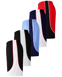 Galaxy By Harvic Jump Start Men's Moisture Wicking Performance Mesh Shorts With Pockets -5 Pack