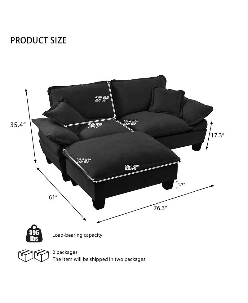 Streamdale Furniture Modular Sectional Sofa with Ottomans and Pillows