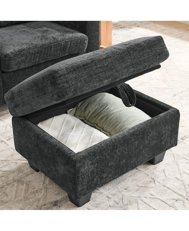 Streamdale Furniture Recliner Sofa with Usb, Stand, Storage Ottoman