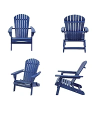 Jiallo Grand Collection Folding Large Adirondack Chair Pine Wood