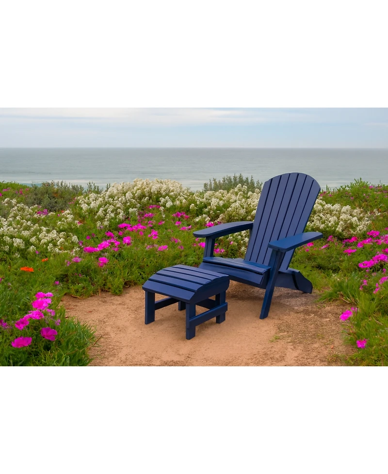 Jiallo Grand Collection Folding Large Adirondack Chair Pine Wood