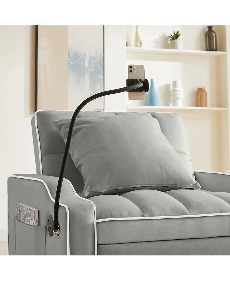 Streamdale Furniture 3-in-1 Convertible Sleeper Sofa Chair Bed with Usb/Type-c