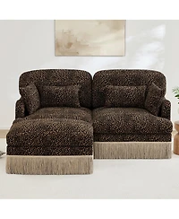 Streamdale Furniture Comfy Chenille Loveseat Sofa with Ottoman