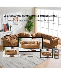 Streamdale Furniture 3+2 Chesterfield Tech Fabric Sofa Set