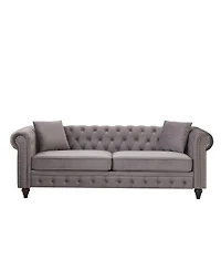 Streamdale Furniture Chesterfield Sofa with Rolled Arms and 2 Cushions