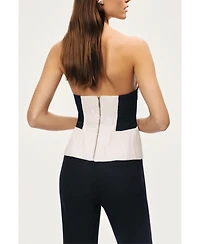 Nocturne Women's Structured Strapless Contrast Bustier Top