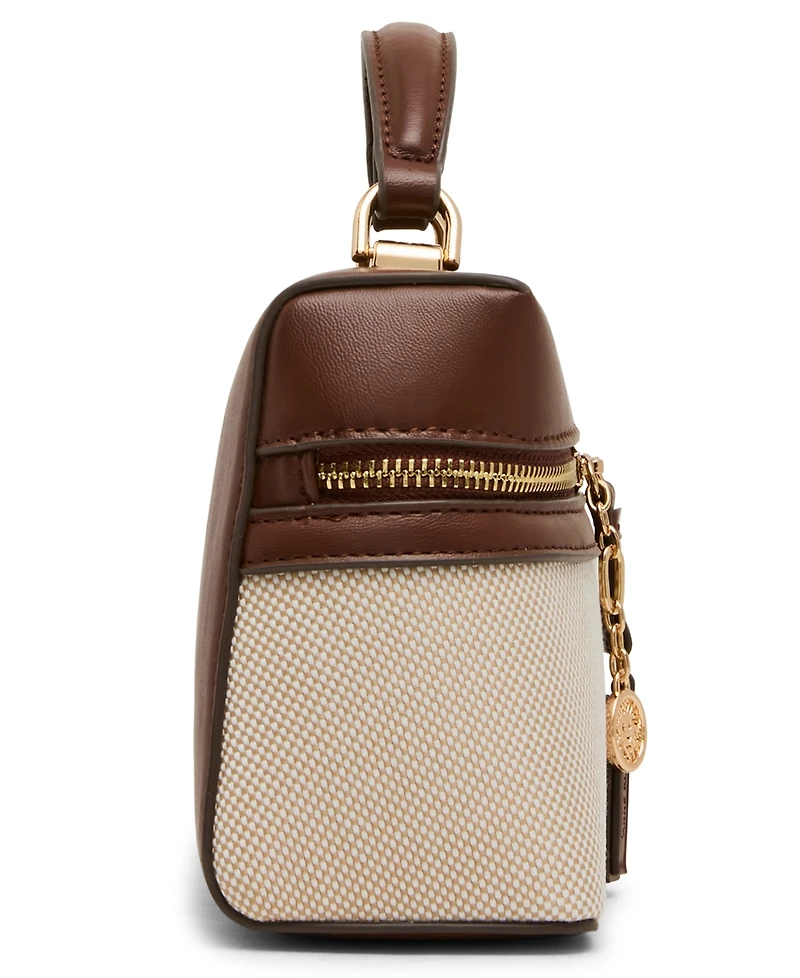 Anne Klein Small Canvas Convertible Train Case Handbag