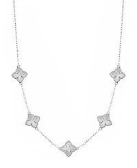 Adornia Mother of Pearl Silver 2-Piece Flower Set