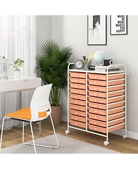 Gouun 20-Drawer Rolling Storage Cart with Removable Drawers and Locking Wheels