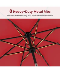 Gouun 10 ft Solar Patio Umbrella with 96 Flowing Led Lights and Push-Button Tilt