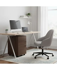 Sugift Three Drawer Rolling File Cabinet with Lock for Home Office