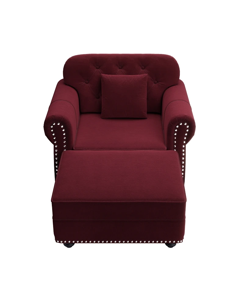 Streamdale Furniture Chesterfield Sofa with Nailhead Trim
