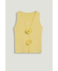 Nocturne Women's Floral Cut-Out Knit Top